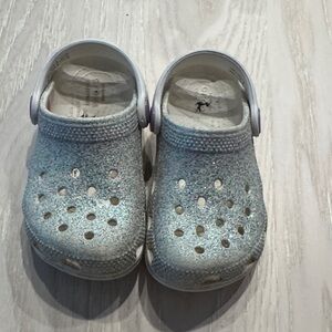 CROCS Kids Sparkle Water Shoes - silver metallic